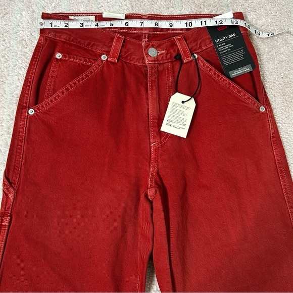 NWT Levis Dad Utility Burnt Red Pants SZ 24 Fall Autumn Back to School Mid Rise - Picture 6 of 13